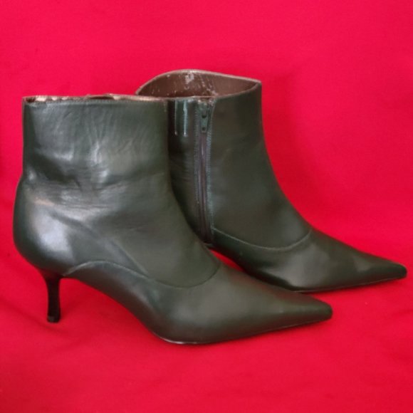 Fusion Meiry Green Leather Boots 9M Womens Shoes - Picture 4 of 11